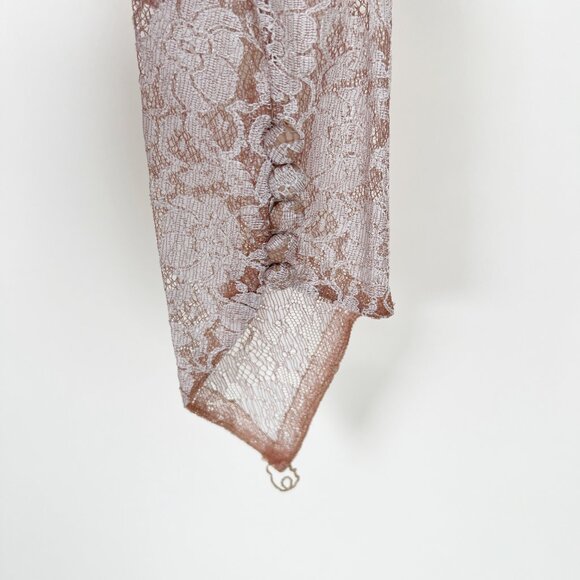 Vintage 50s Lace Midi Maxi Dress Set Formal Wedding Whimsigoth Regency Victorian - Picture 9 of 11